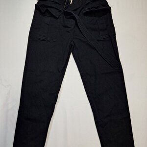 Chocolate USA Cargo Pants Black Size Small Belted Utility Streetwear